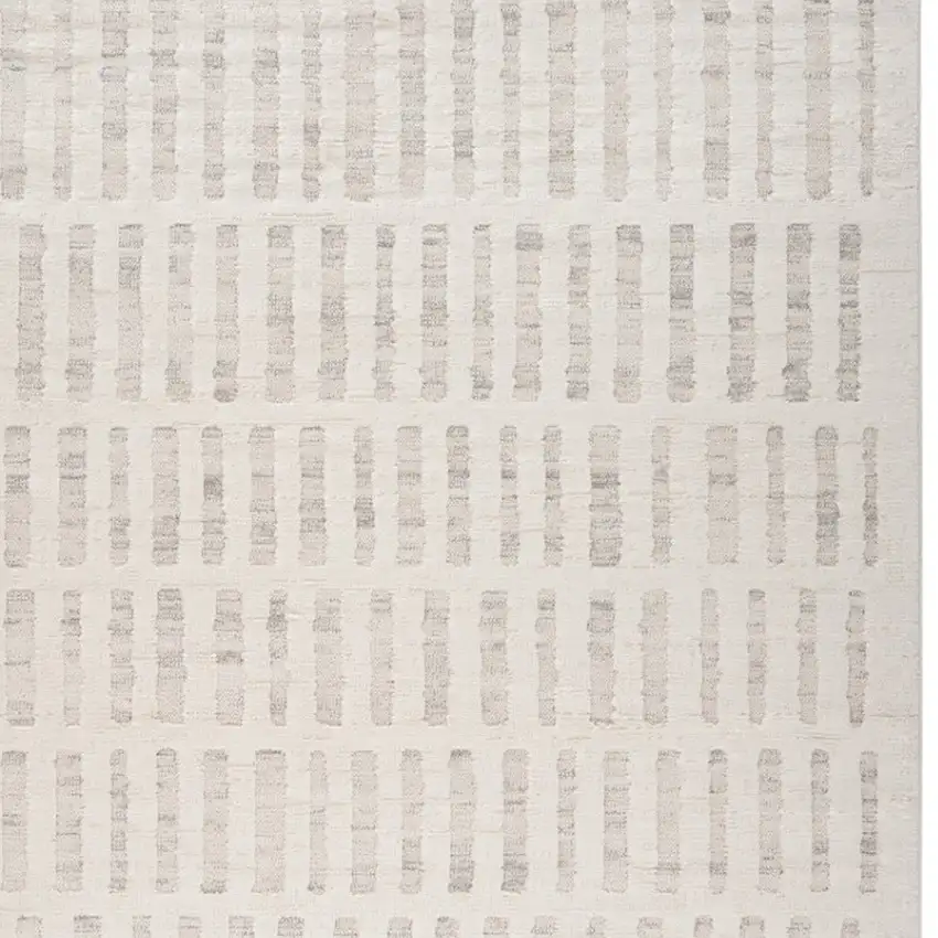 Gray and Beige Geometric Distressed Area Rug Photo 8
