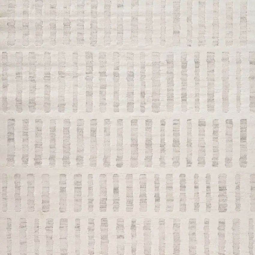 Gray and Beige Geometric Distressed Area Rug Photo 8
