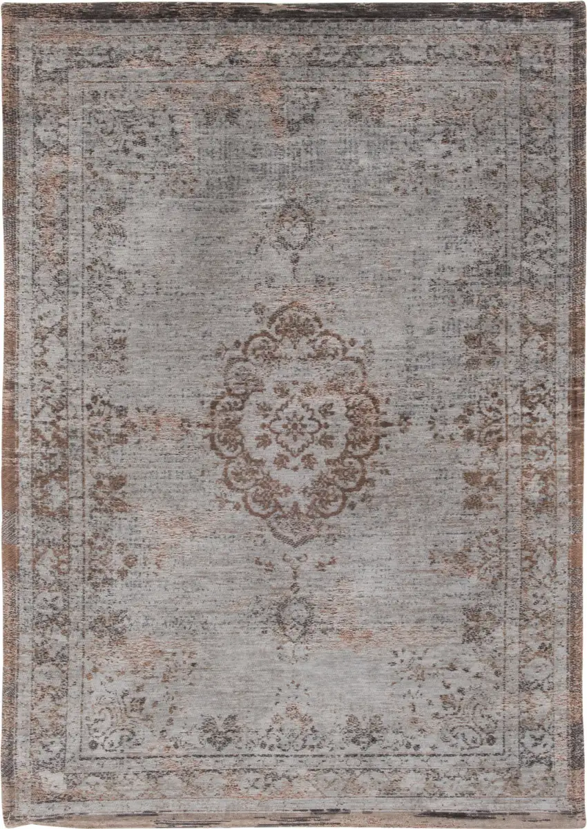 Gray and Beige Medallion Non Skid Area Rug Photo 2