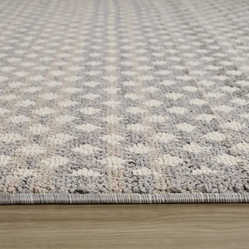 Gray and Beige Moroccan Distressed Area Rug Photo 9