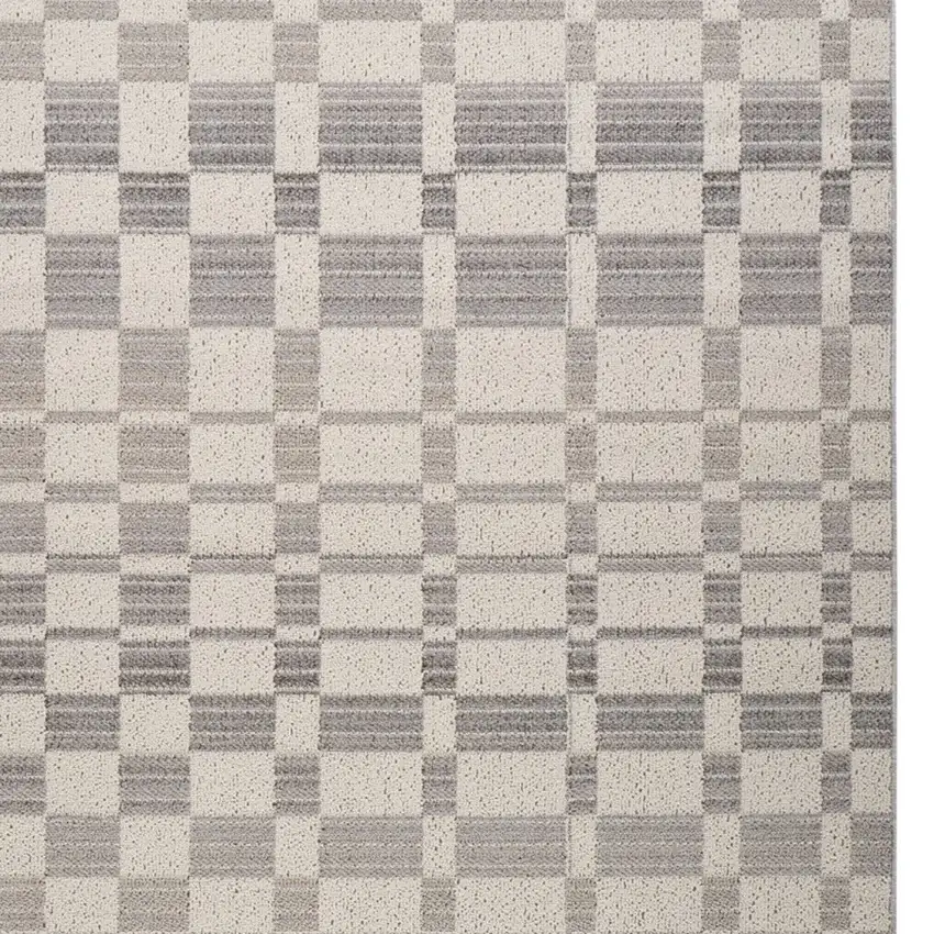 Gray and Beige Moroccan Distressed Area Rug Photo 4