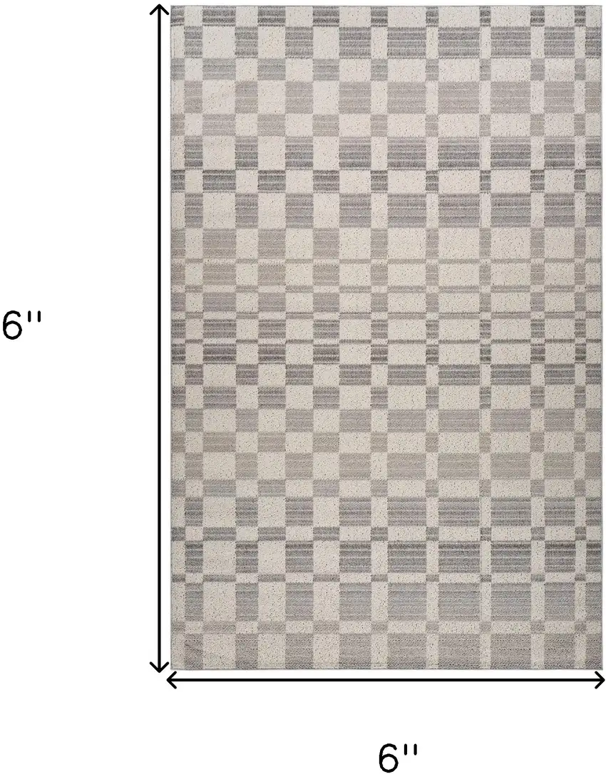 Gray and Beige Moroccan Distressed Area Rug Photo 3
