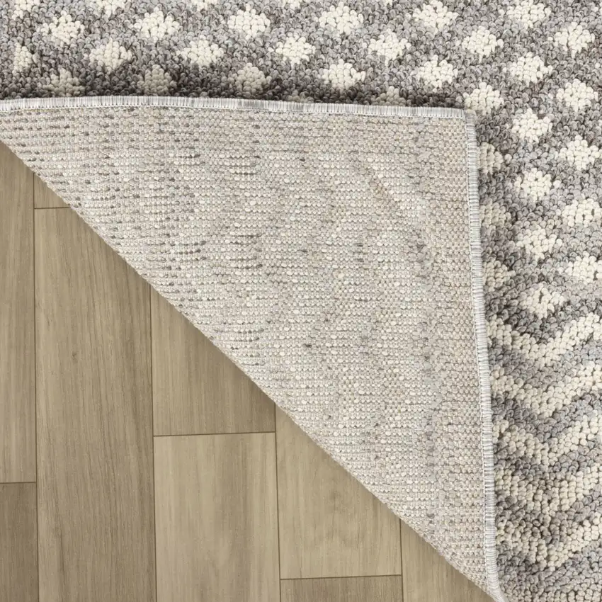 Gray and Beige Moroccan Distressed Area Rug Photo 6