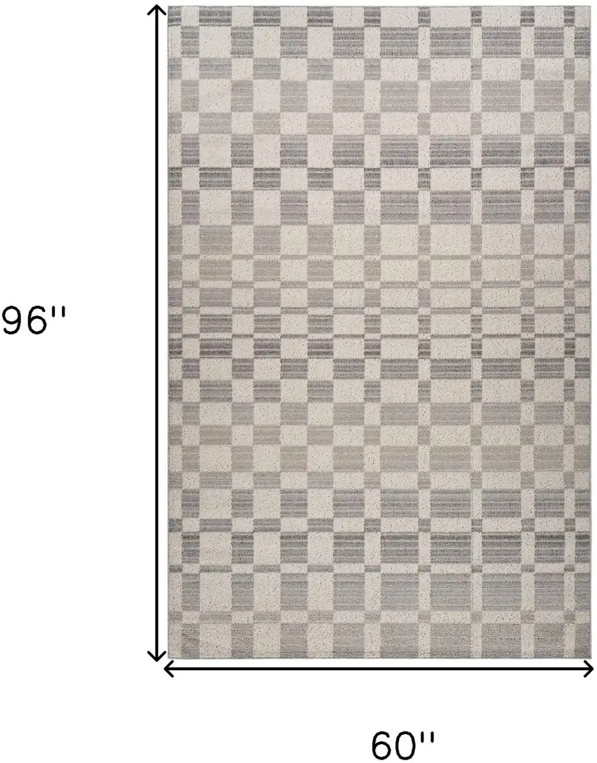 Gray and Beige Moroccan Distressed Area Rug Photo 3