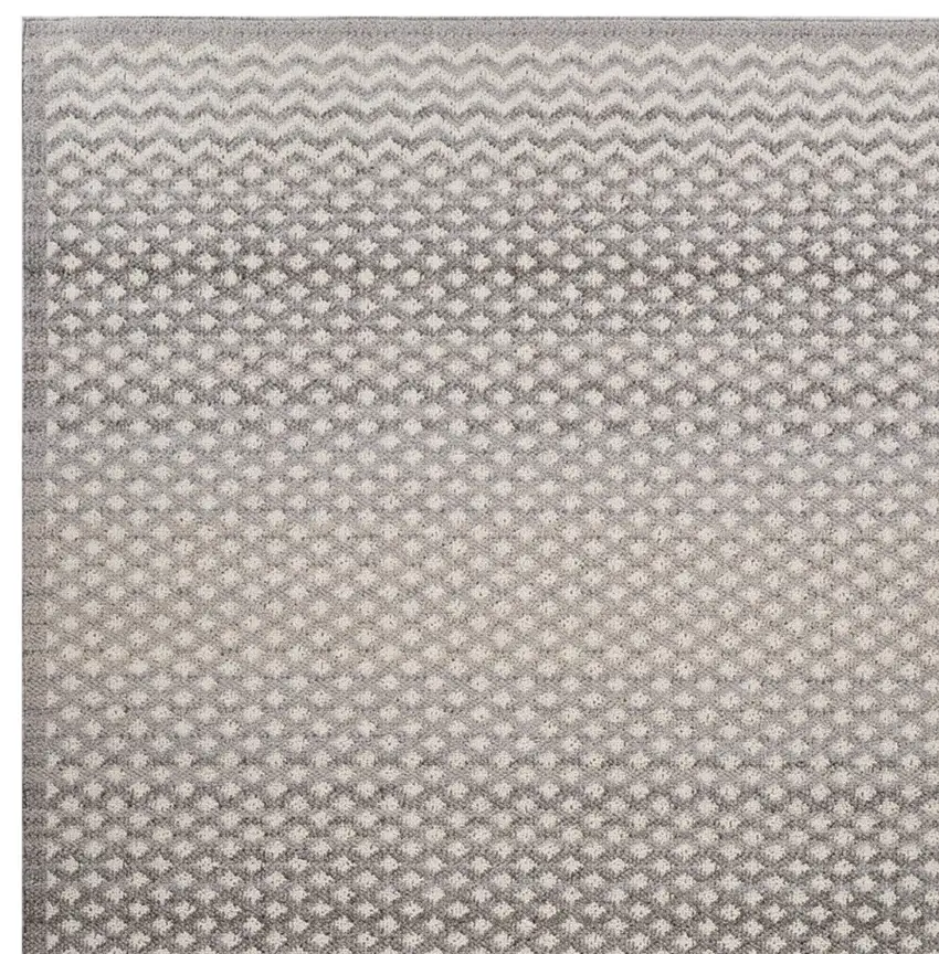 Gray and Beige Moroccan Distressed Area Rug Photo 4