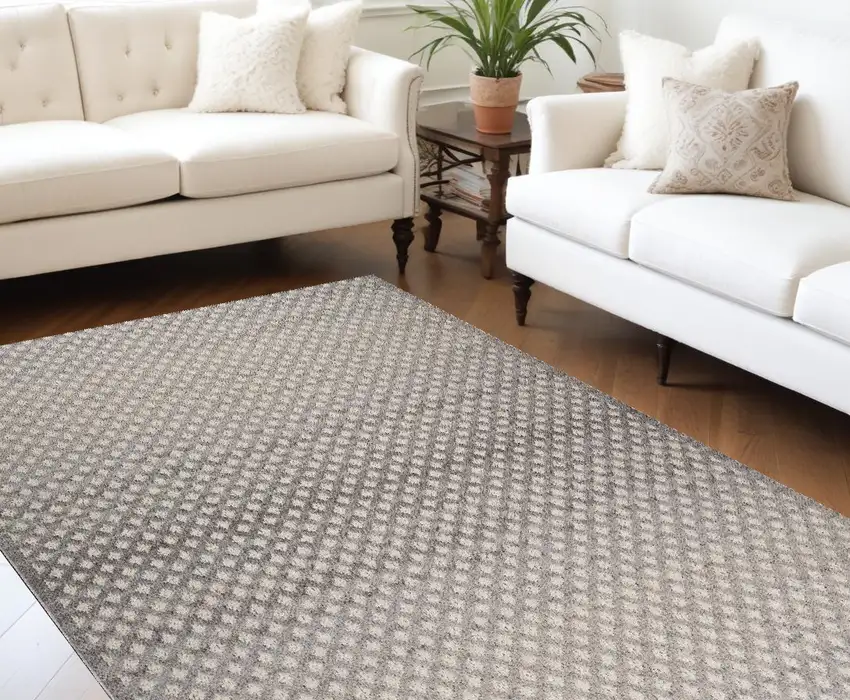 Gray and Beige Moroccan Distressed Area Rug Photo 2