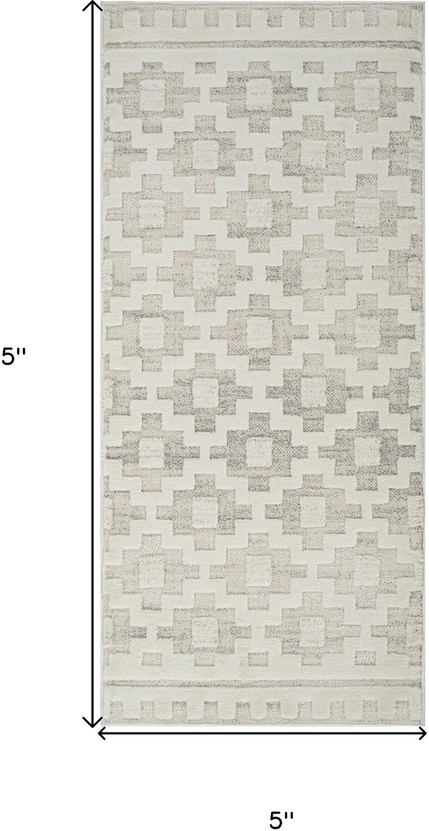 Gray and Beige Moroccan Distressed Area Rug Photo 3