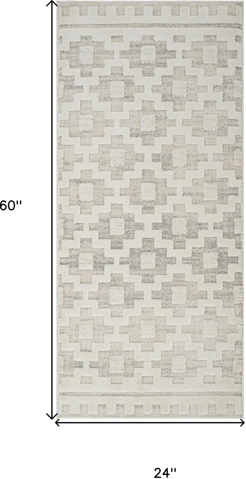 Gray and Beige Moroccan Distressed Area Rug Photo 7