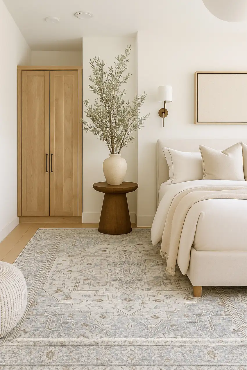 Gray and Beige Oriental Distressed Area Rug Photo 7