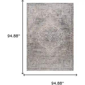Photo of Gray and Beige Oriental Distressed Area Rug