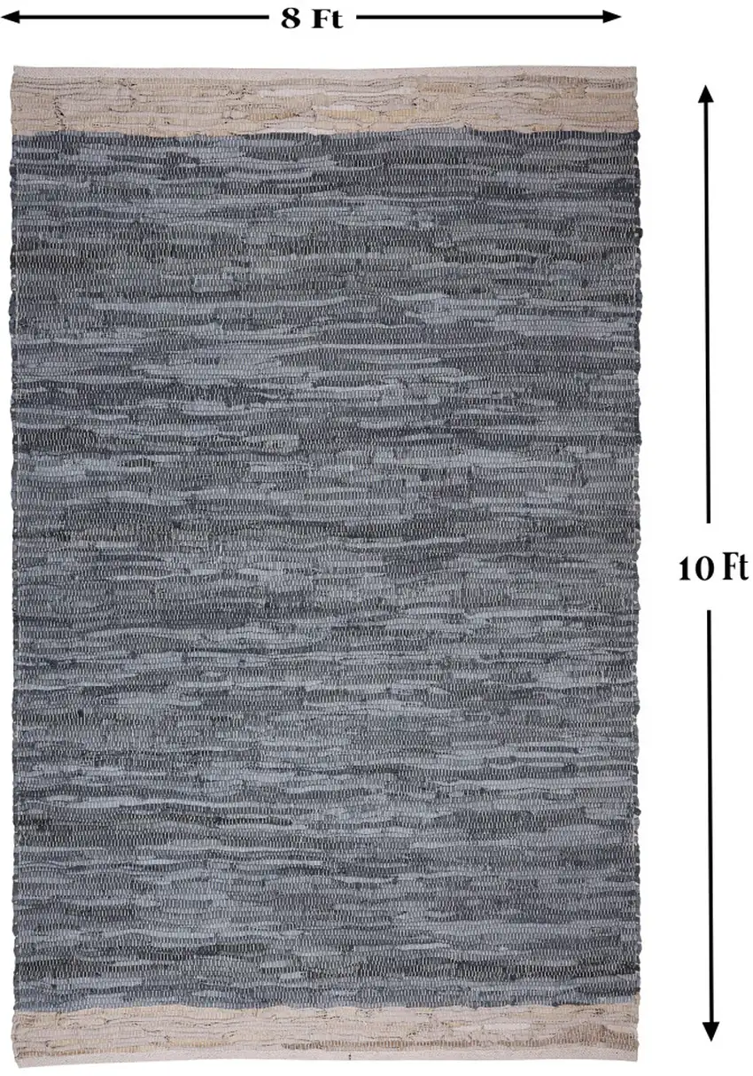 Gray and Beige Patchwork Hand Woven Area Rug Photo 7