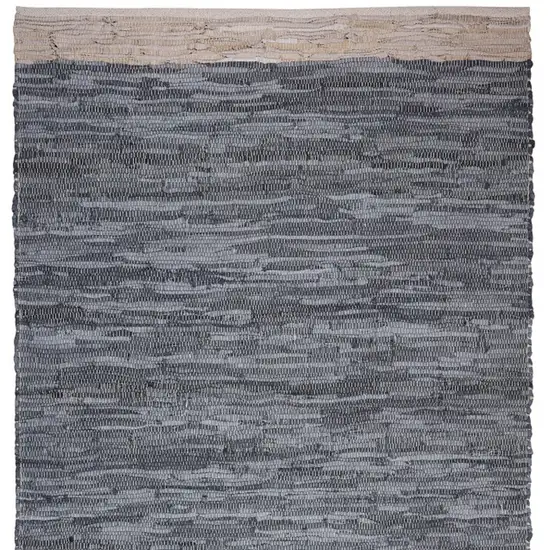 Gray and Beige Patchwork Hand Woven Area Rug Photo 4