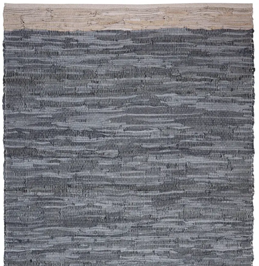 Gray and Beige Patchwork Hand Woven Area Rug Photo 4