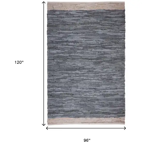 Gray and Beige Patchwork Hand Woven Area Rug Photo 3