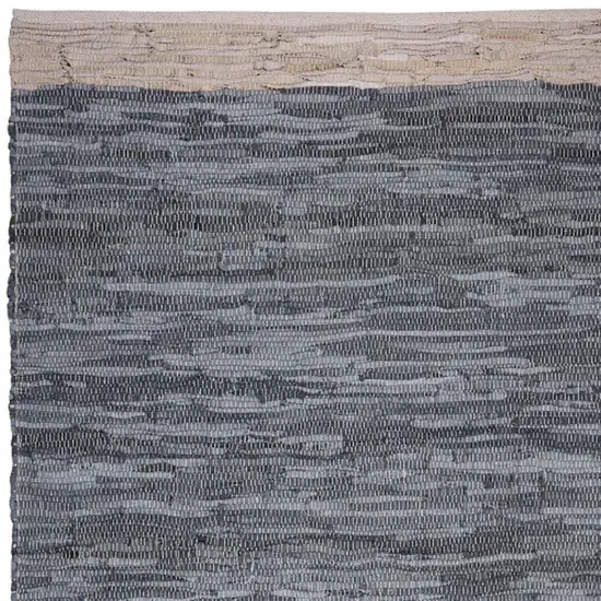 Gray and Beige Patchwork Hand Woven Area Rug Photo 5