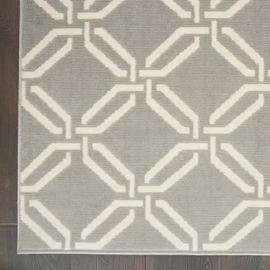 Gray and Beige Trellis Area Rug Photo 9