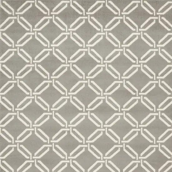 Gray and Beige Trellis Area Rug Photo 7