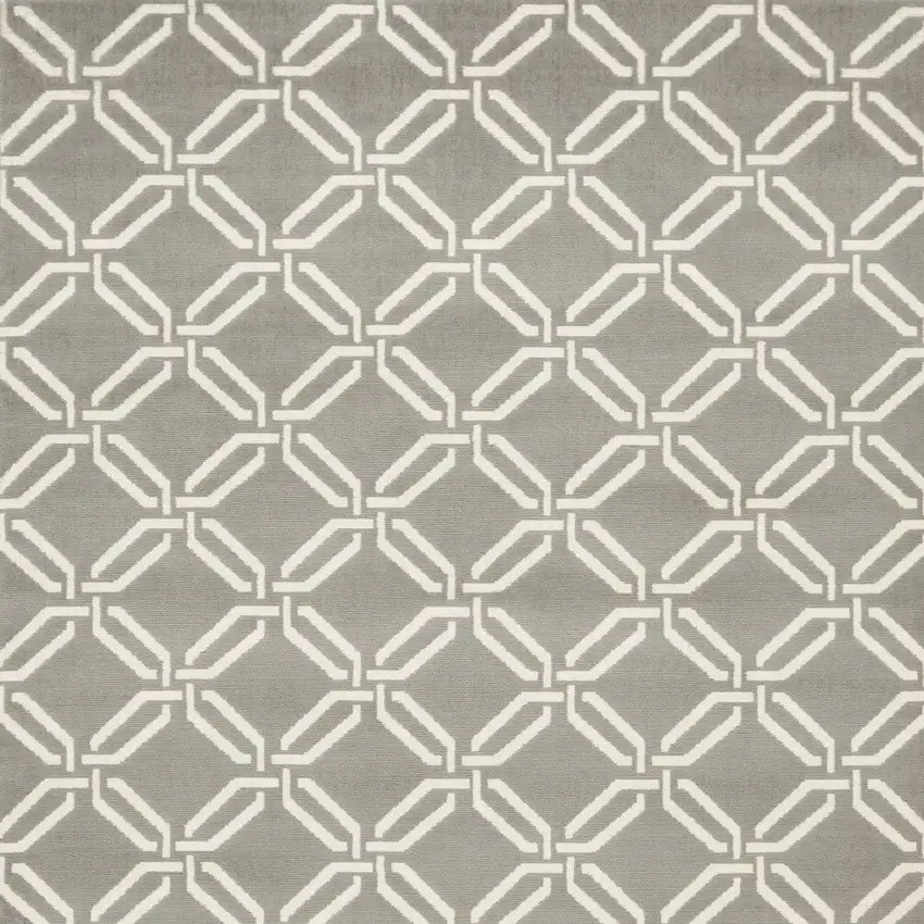 Gray and Beige Trellis Area Rug Photo 7