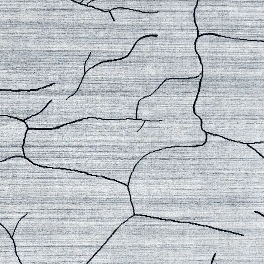 Gray and Black Abstract Hand Loomed Area Rug Photo 4