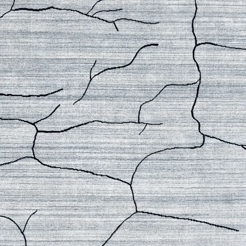 Gray and Black Abstract Hand Loomed Area Rug Photo 4