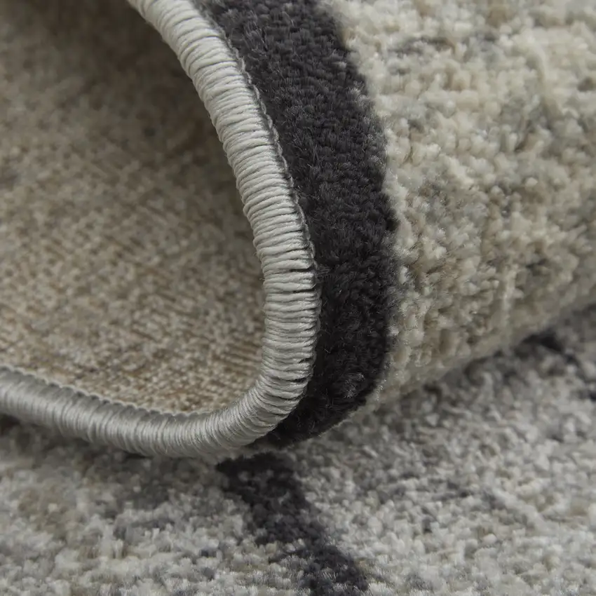 Gray and Black Abstract Power Loom Area Rug Photo 5