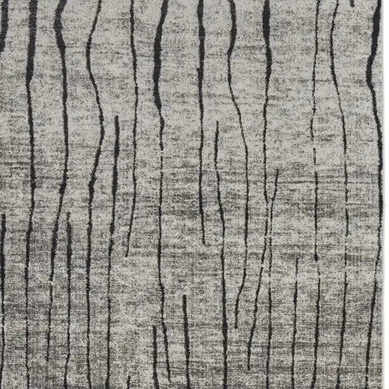 Gray and Black Abstract Power Loom Area Rug Photo 3