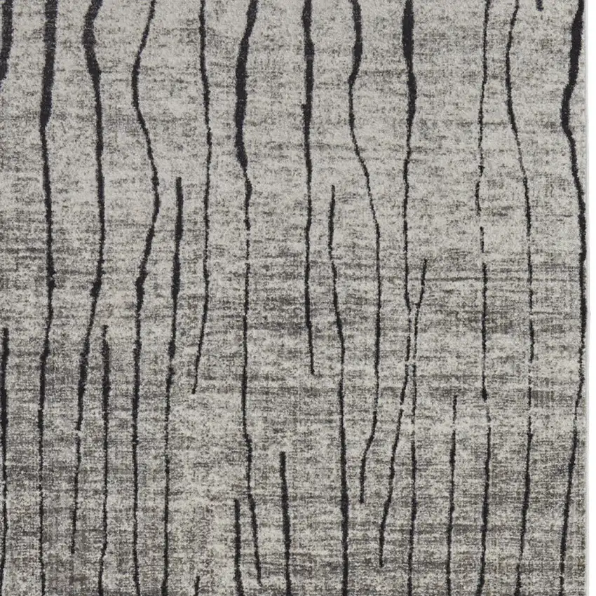 Gray and Black Abstract Power Loom Area Rug Photo 3