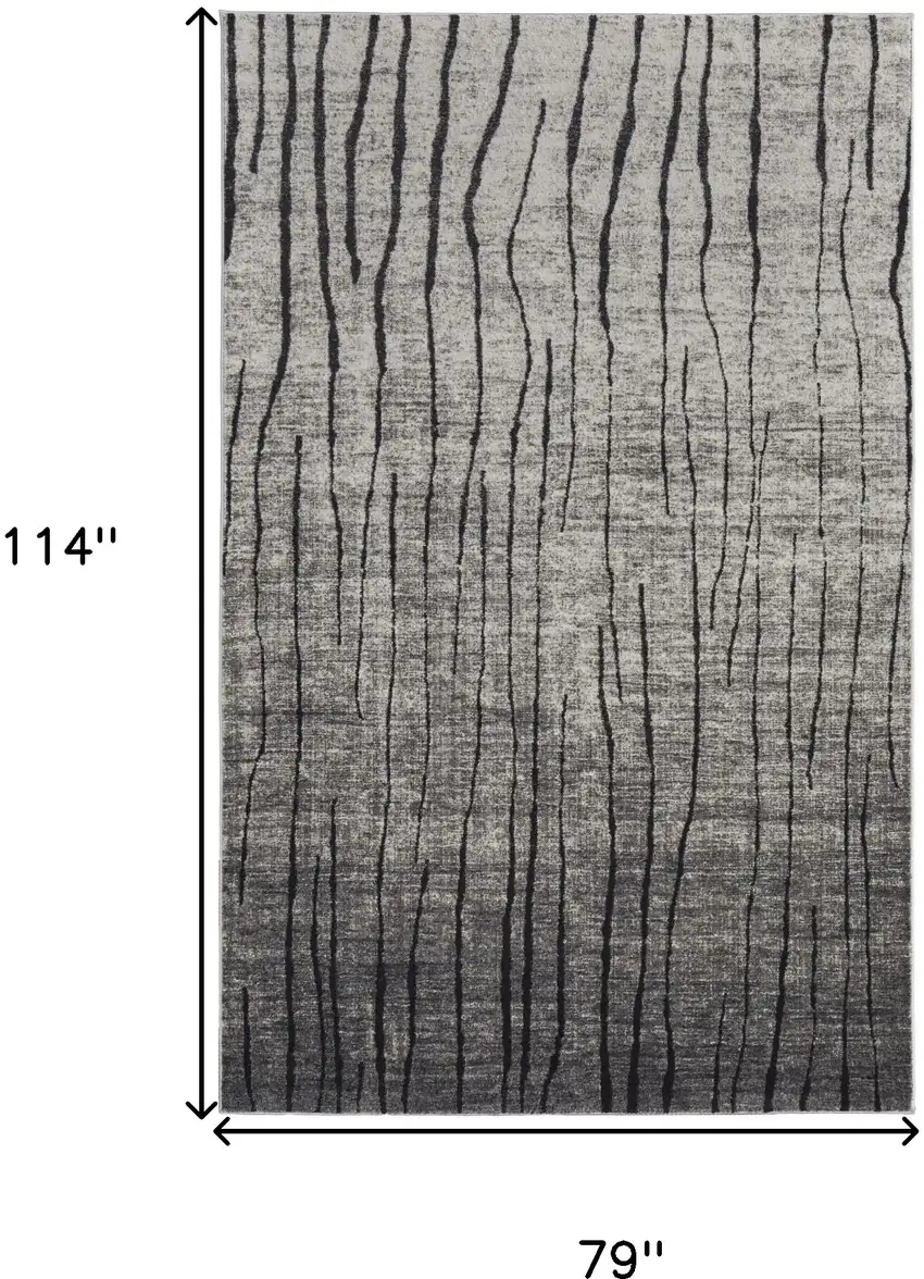 Gray and Black Abstract Power Loom Area Rug Photo 3