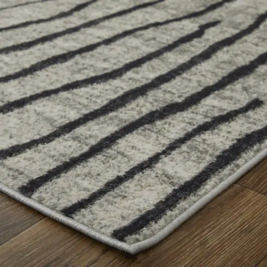 Gray and Black Abstract Power Loom Area Rug Photo 9