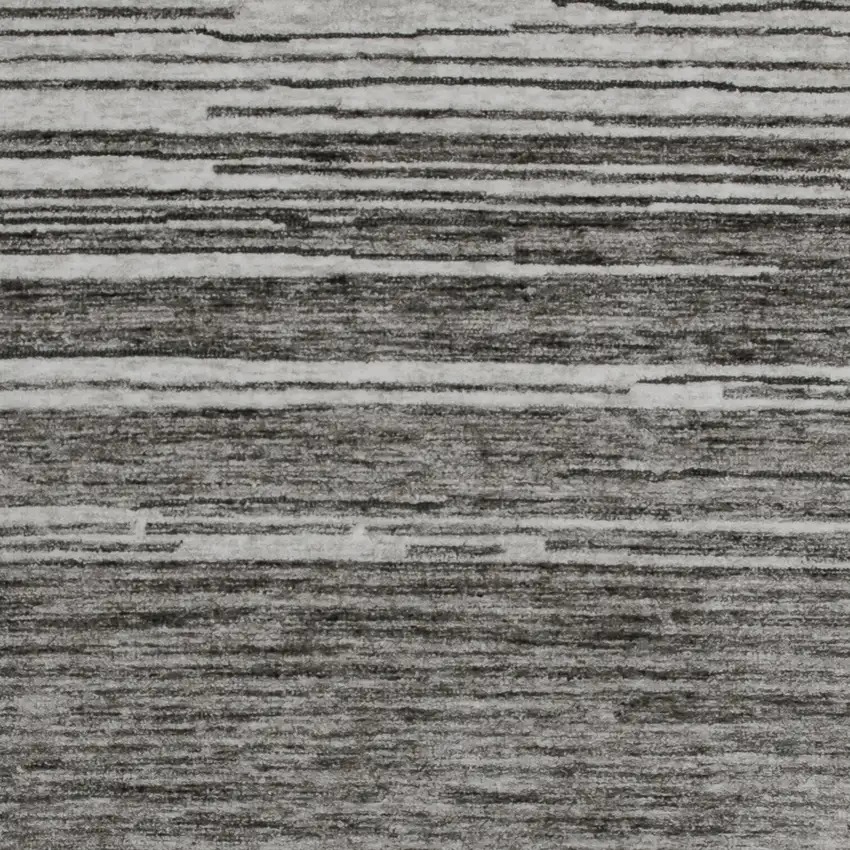 Gray and Black Abstract Power Loom Distressed Non Skid Area Rug Photo 2