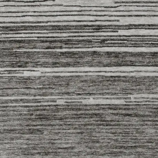 Gray and Black Abstract Power Loom Distressed Non Skid Area Rug Photo 2