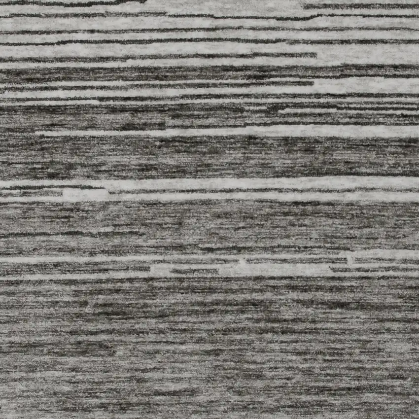 Gray and Black Abstract Power Loom Distressed Non Skid Area Rug Photo 2