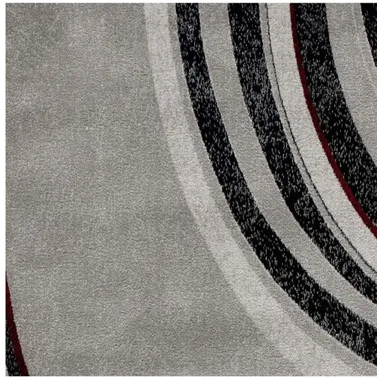 13' Gray And Black Abstract Shag Runner Rug Photo 4