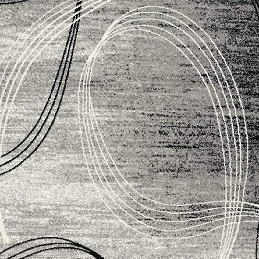 13' Gray And Black Abstract Distressed Runner Rug Photo 3