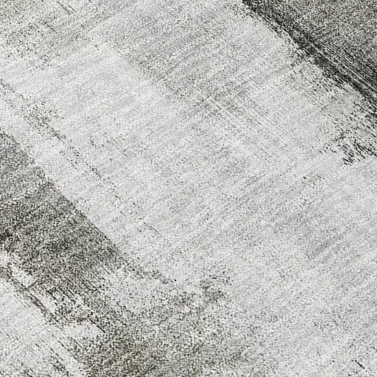 Gray and Black Abstract Washable Non Skid Indoor Outdoor Area Rug Photo 8