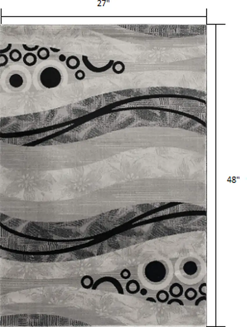 Gray Abstract Dhurrie Area Rug Photo 3