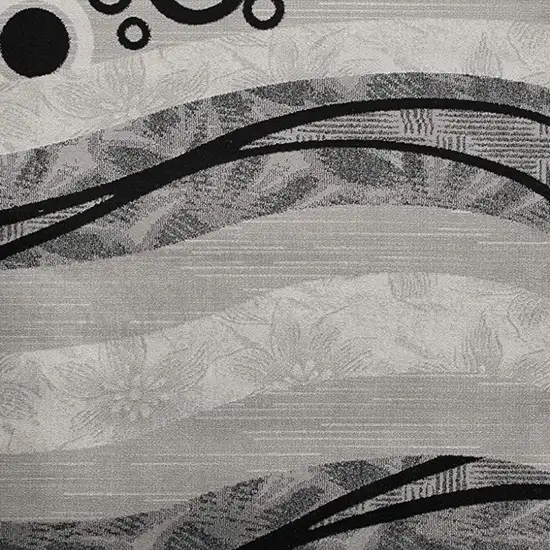 Gray And Black Abstract Area Rug Photo 3