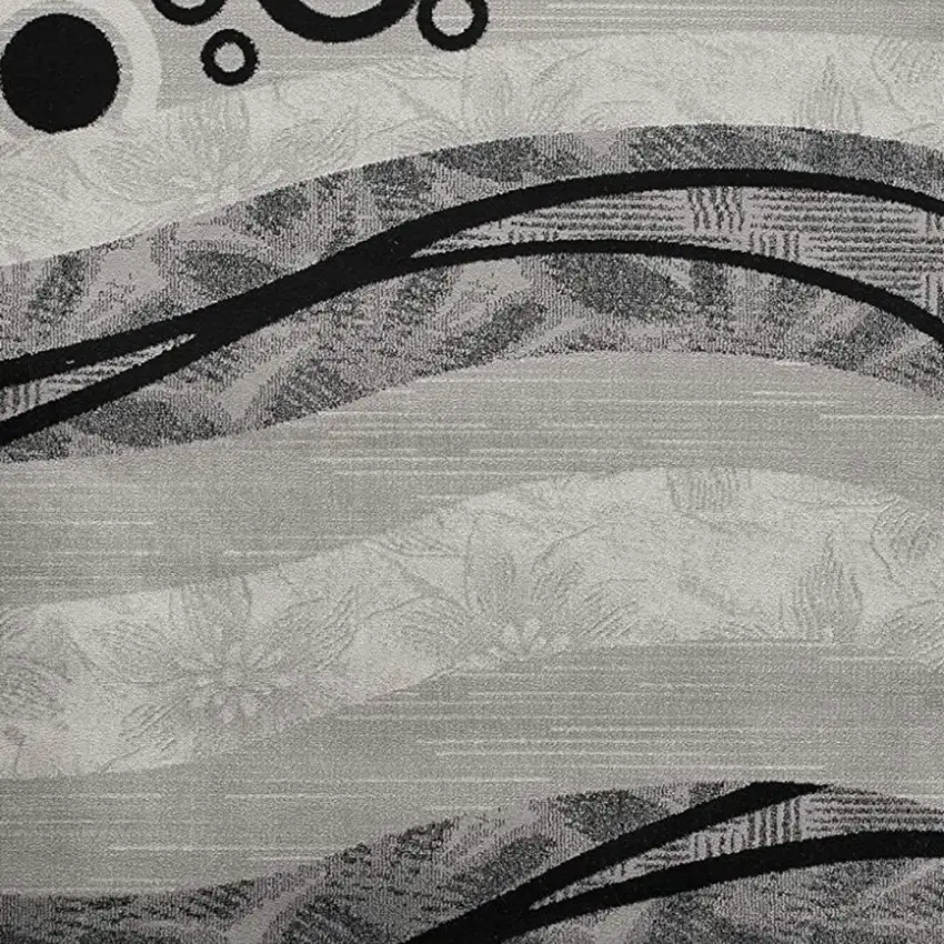 Gray And Black Abstract Area Rug Photo 3
