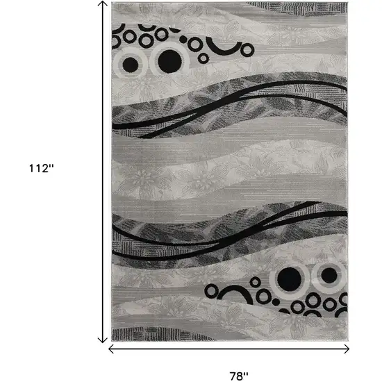 Gray Abstract Dhurrie Area Rug Photo 3