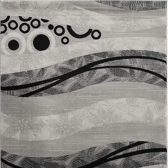 Gray Abstract Dhurrie Area Rug Photo 5