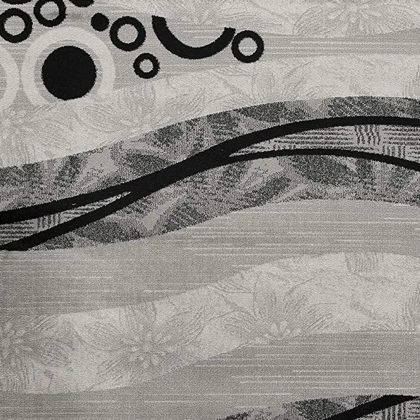 15' Gray Abstract Power Loom Runner Rug Photo 3