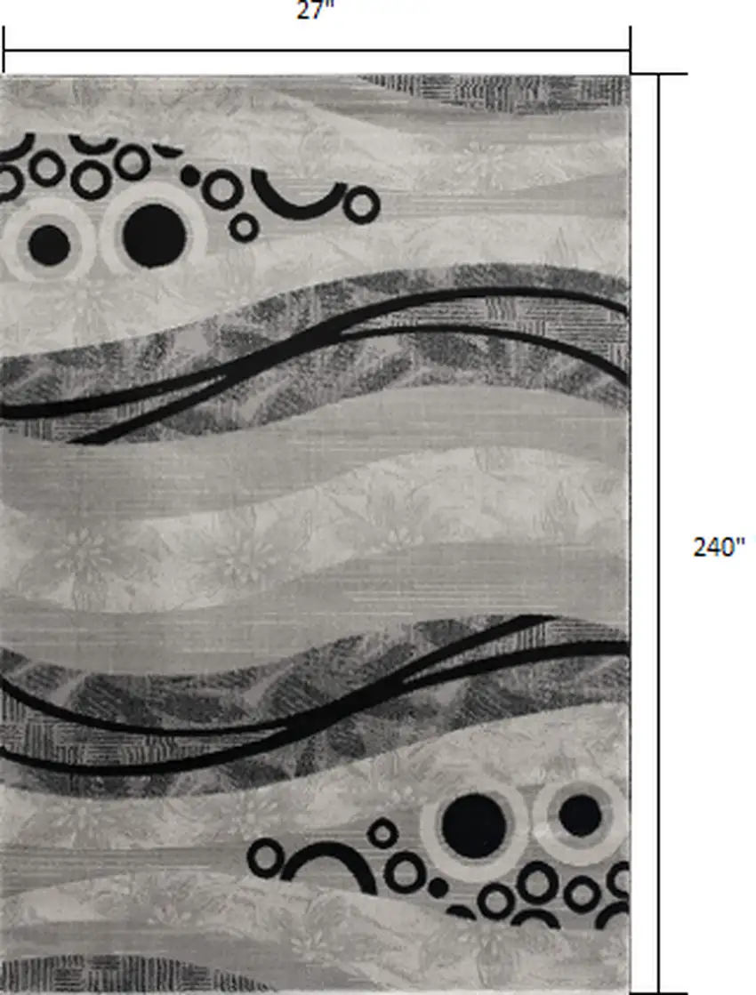 20' Gray Abstract Dhurrie Runner Rug Photo 3
