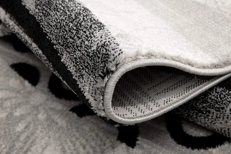 Gray and Black Abstract Waves Runner Rug Photo 5