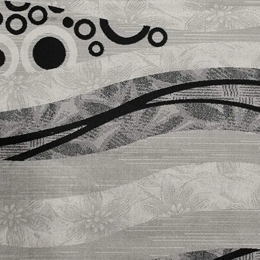 20' Gray And Black Abstract Runner Rug Photo 3