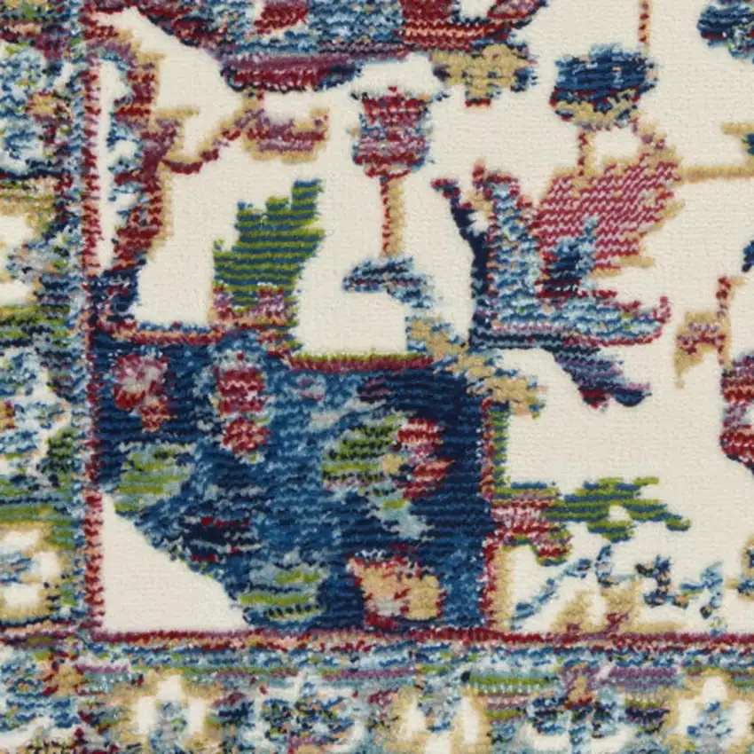 Gray and Black Floral Medallion Non Skid Area Rug Photo 1