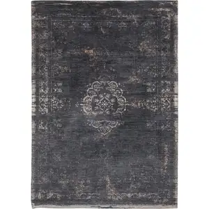 Photo of Gray and Black Medallion Non Skid Area Rug