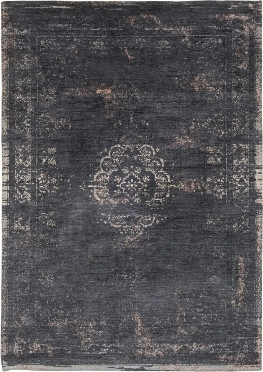 Gray and Black Medallion Non Skid Area Rug Photo 2