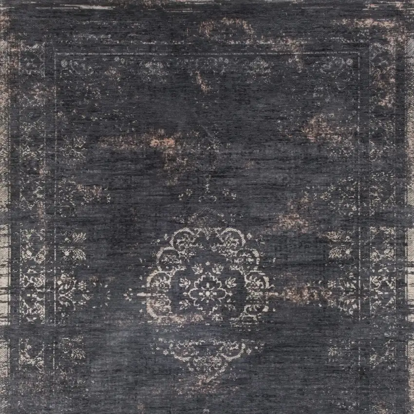 Gray and Black Medallion Non Skid Area Rug Photo 5