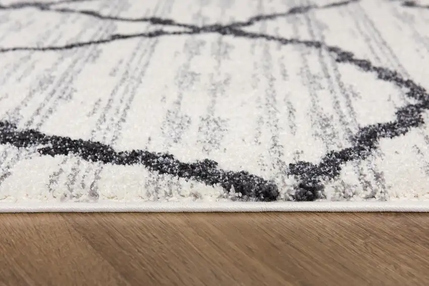 Gray And Black Modern Abstract Area Rug Photo 7