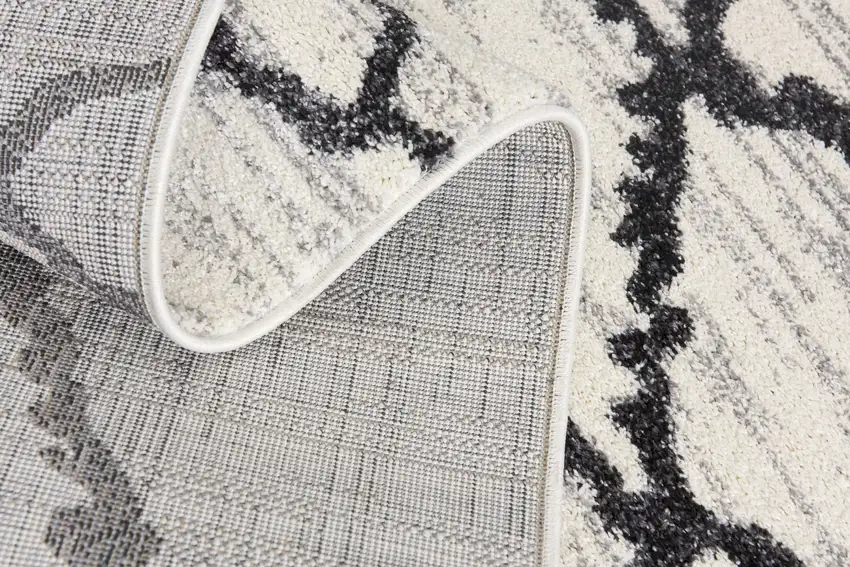 Gray and Black Modern Abstract Area Rug Photo 9